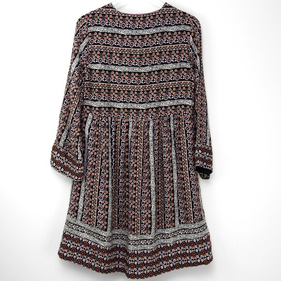 Anthropologie Maeve Naomi Embroidered Tunic Dress Sequins Black Pattern Size XS - Picture 2 of 9